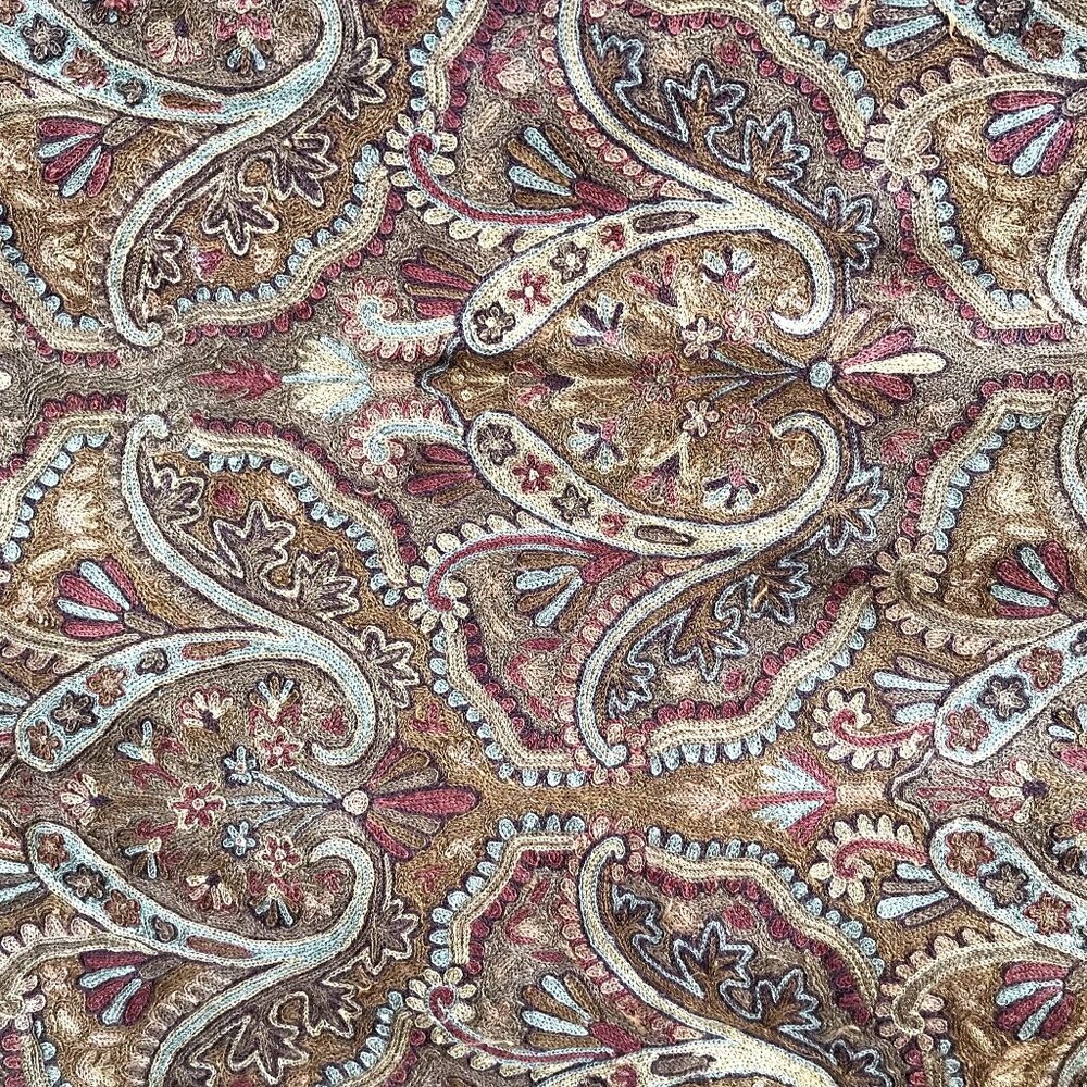 Vintage North Star Wool & Cotton Paisley Wall Hanging / Rug 5 X 3 Handmade India